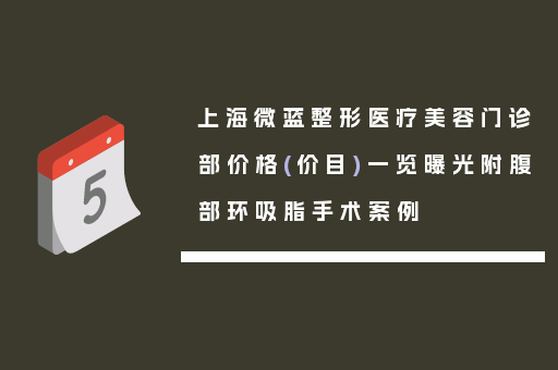 上海微蓝整形医疗美容门诊部价格(价目)一览曝光附腹部环吸脂手术案例