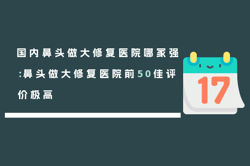 国内鼻头做大修复医院哪家强：鼻头做大修复医院前50佳评价极高