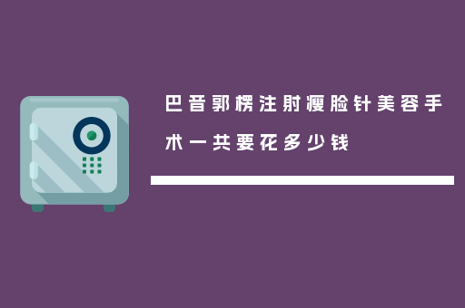 巴音郭楞注射瘦脸针美容手术一共要花多少钱
