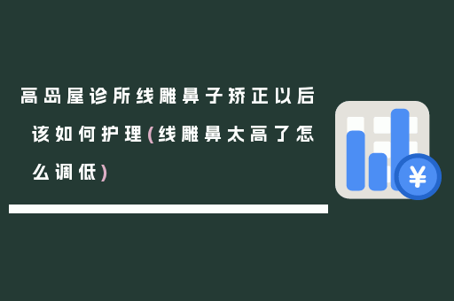 高岛屋诊所线雕鼻子矫正以后该如何护理(线雕鼻太高了怎么调低)