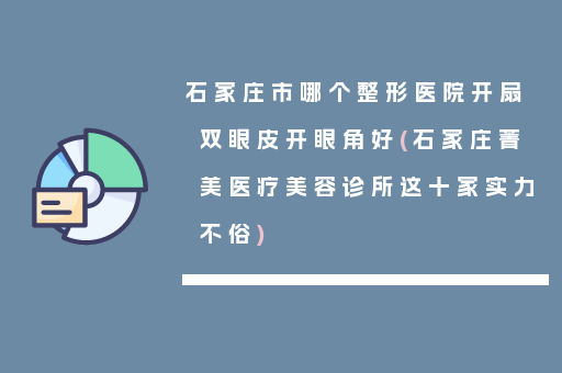 石家庄市哪个整形医院开扇双眼皮开眼角好(石家庄菁美医疗美容诊所这十家实力不俗)