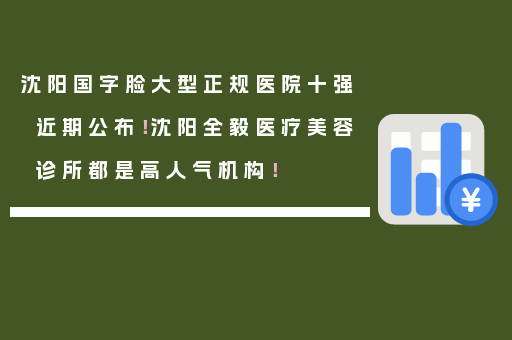 沈阳国字脸大型正规医院十强近期公布！沈阳全毅医疗美容诊所都是高人气机构！