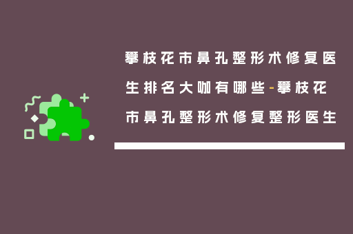 攀枝花市鼻孔整形术修复医生排名大咖有哪些-攀枝花市鼻孔整形术修复整形医生