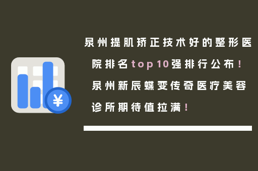 泉州提肌矫正技术好的整形医院排名top10强排行公布！泉州新辰蝶变传奇医疗美容诊所期待值拉满！